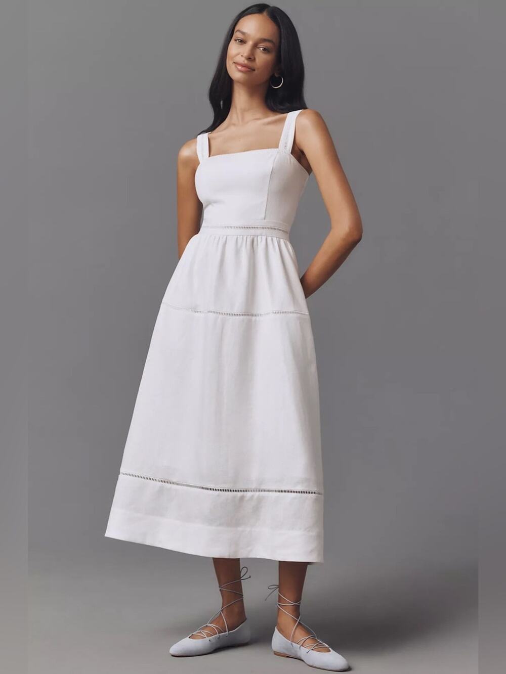 Reformation Everett Linen Midi Dress